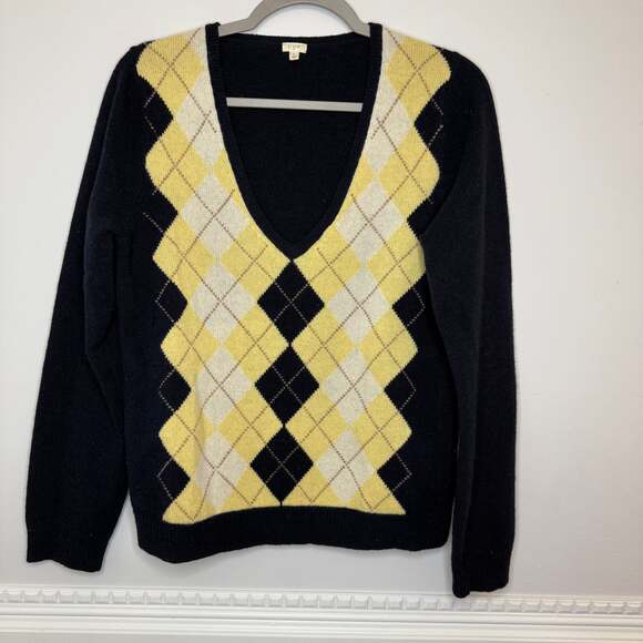 Arygyle Lambswool Sweater Y2K Preppy Womens size Large Prep Academia Vintage - Picture 7 of 10